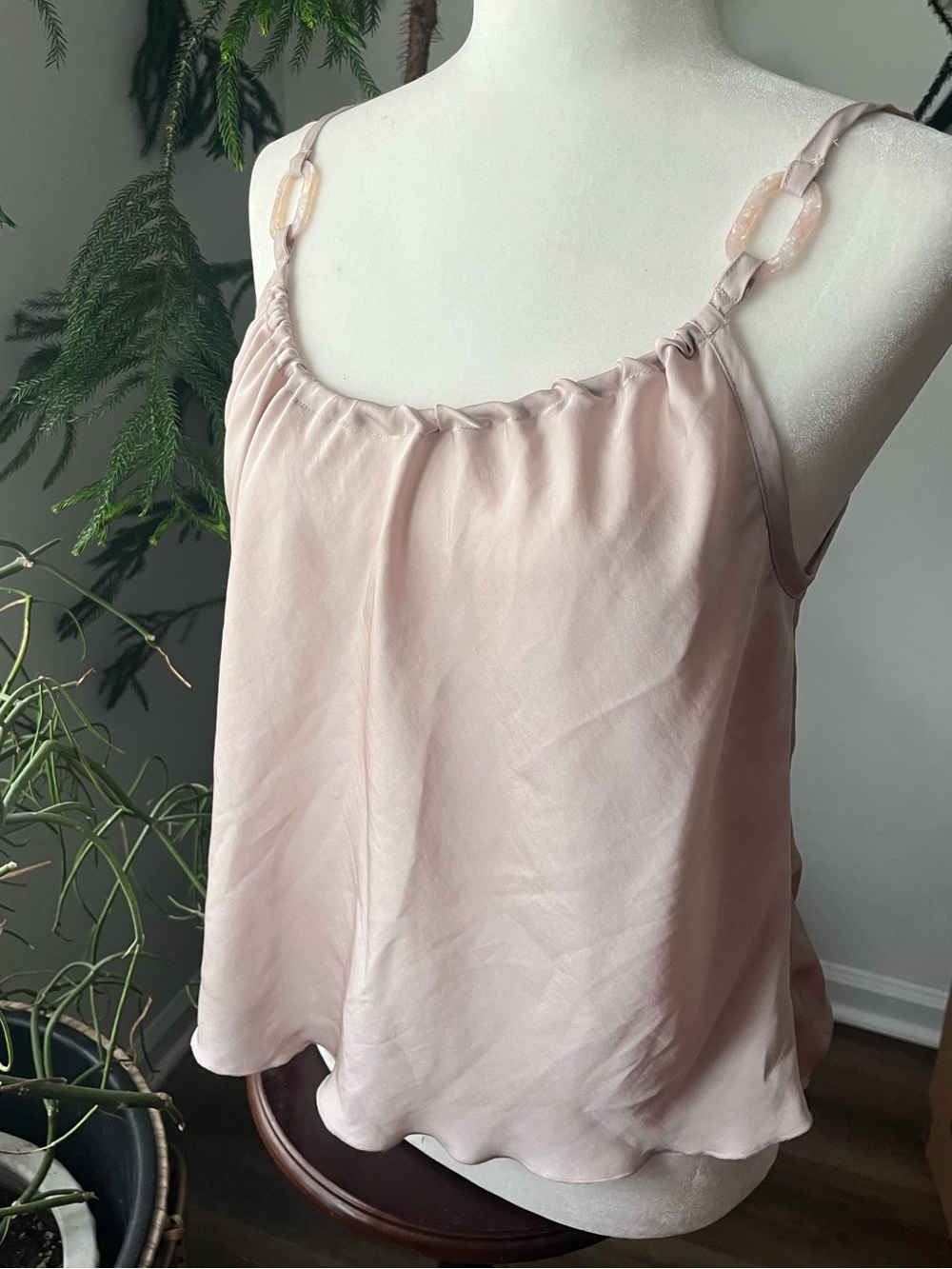 Free People Intimately Pink Satin Camisole Tank Top